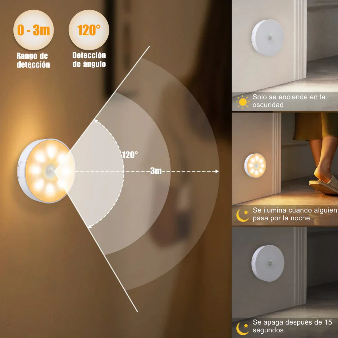 Foco LED con sensor de movimiento recargable