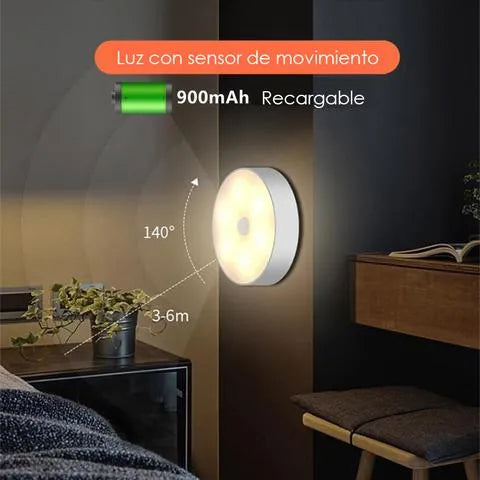 Foco LED con sensor de movimiento recargable